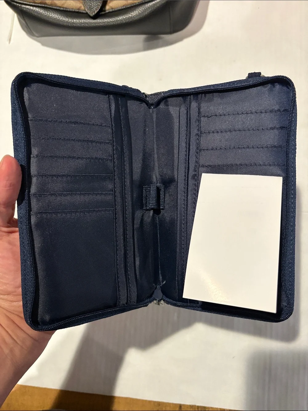 Thirty one Navy and White Striped Fold-Over Wallet